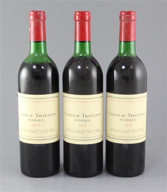 Twelve bottles of Chateau Trotanoy, Pomerol, 1978.